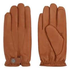 Guanti in pelle marrone con funzione touch screen