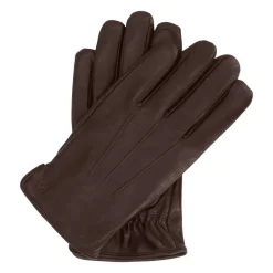 Guanti in pelle marrone con funzione touch screen