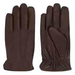 Guanti in pelle marrone con funzione touch screen