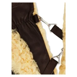 Guanti in Shearling e Pelle con Logo