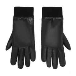 Guanti Neri Casual in Pelle di Pecora