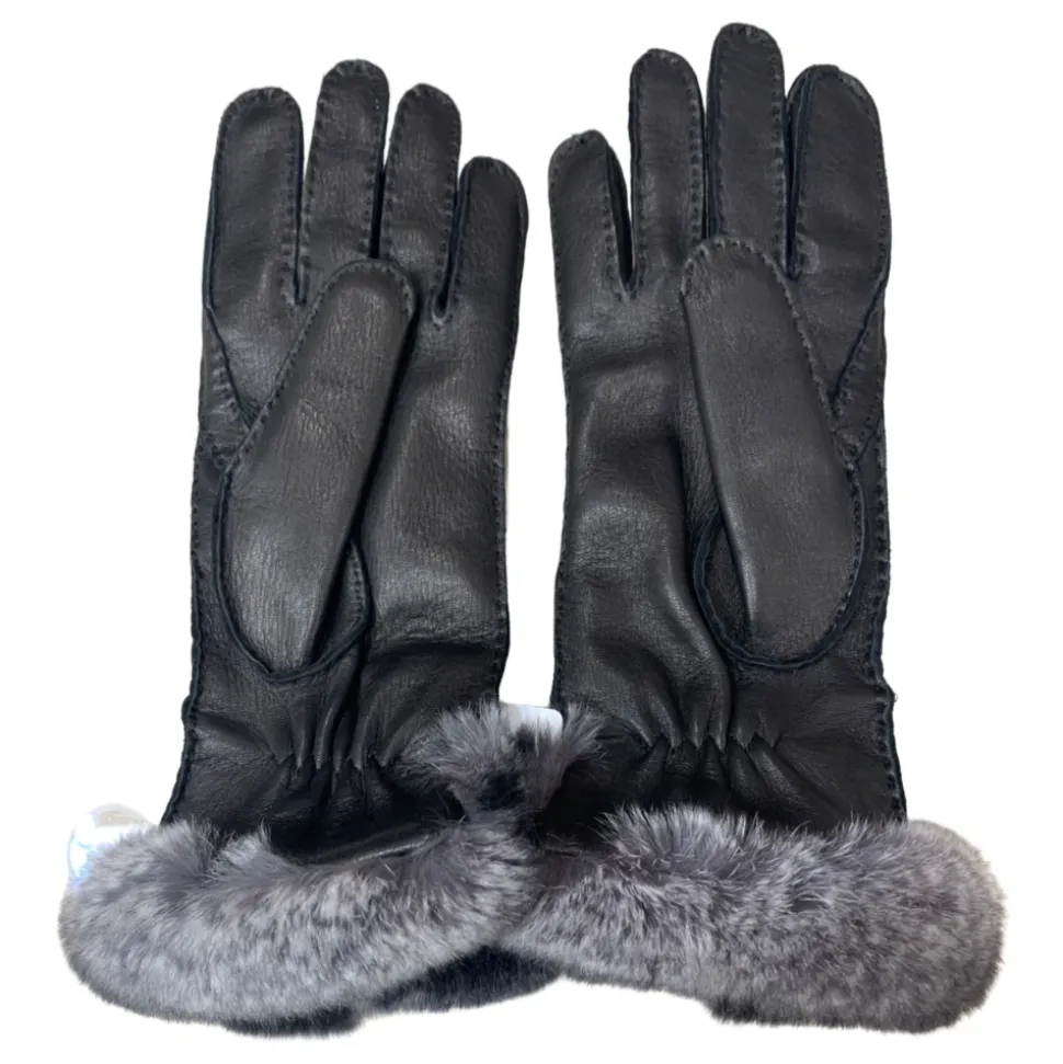 Guanto in Pelle di Cervo Nero