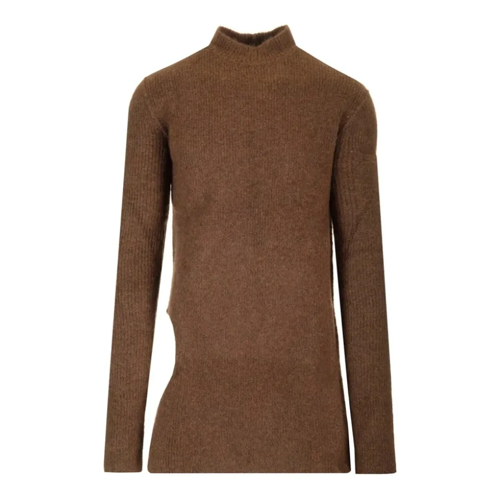 High neck sweater in alpaca
