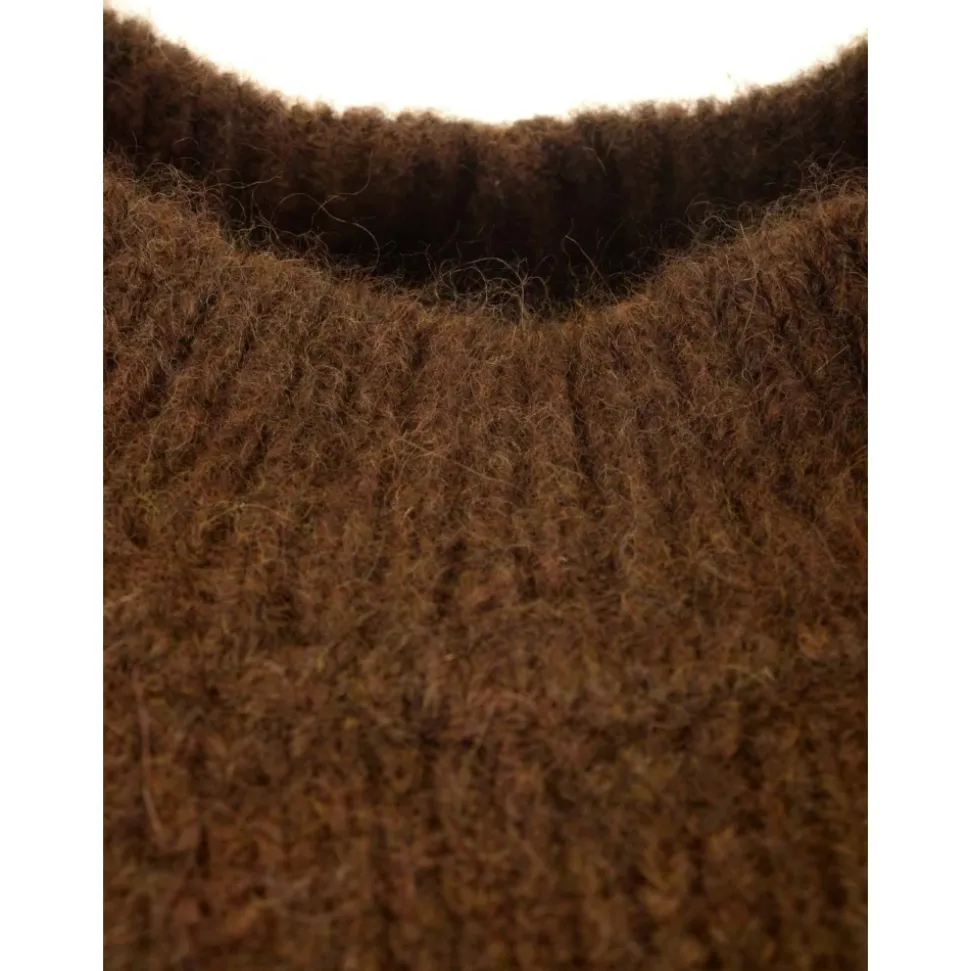 High neck sweater in alpaca
