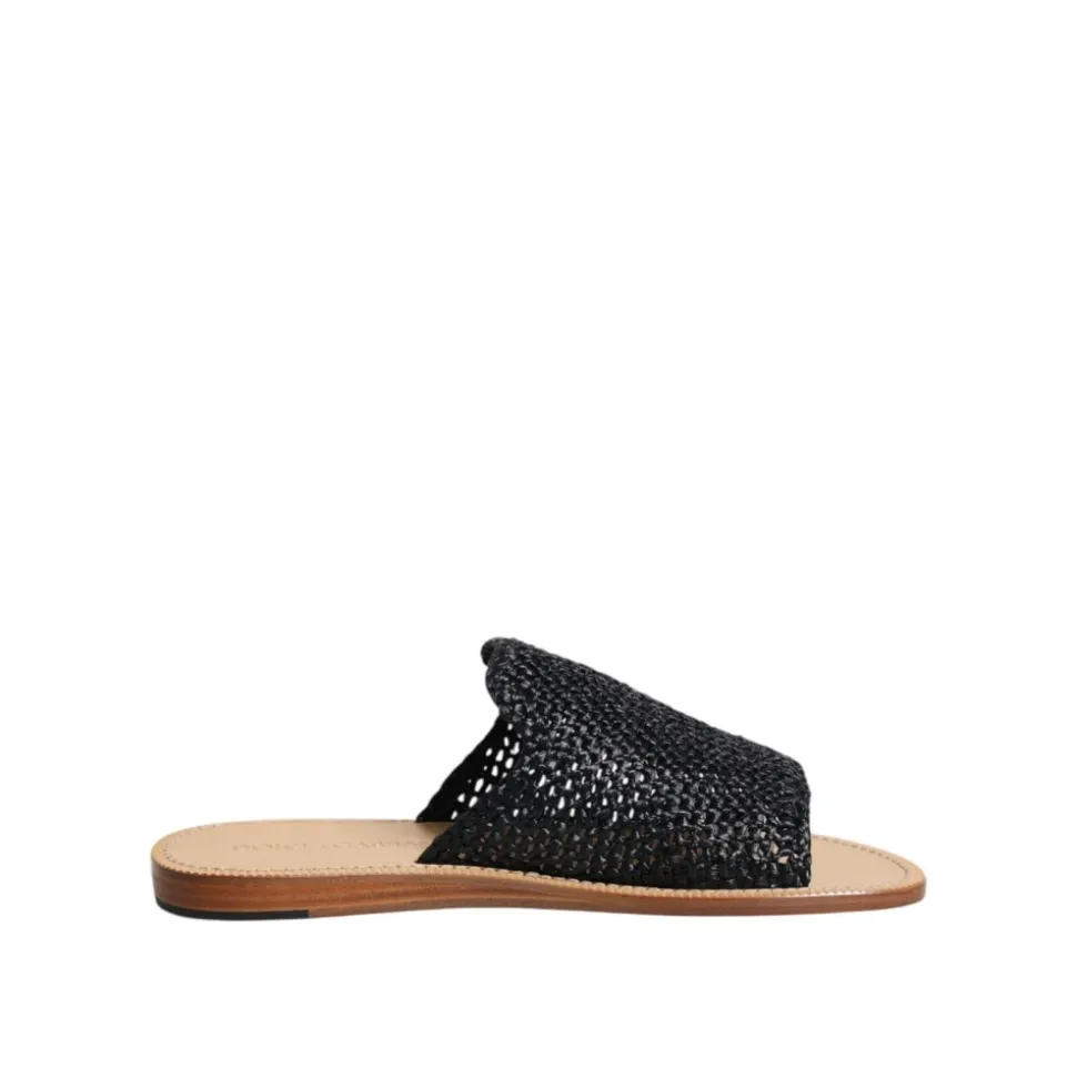 Intrecciato Raffia Slides Scarpe