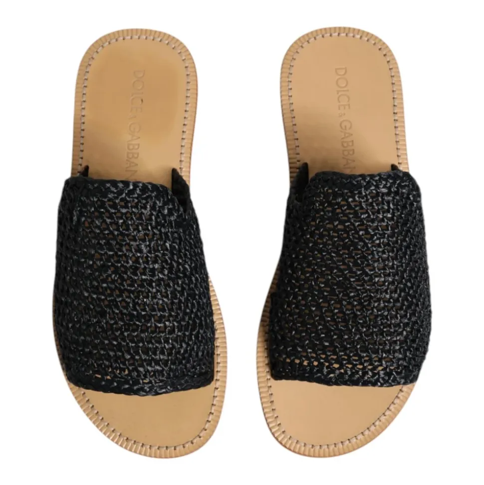 Intrecciato Raffia Slides Scarpe