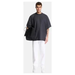 Jeans a gamba ampia dritta con cintura regolabile