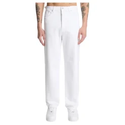 Jeans a gamba ampia dritta con cintura regolabile