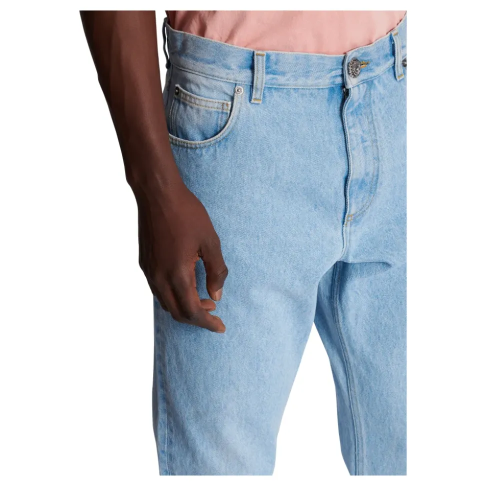 Jeans in denim regular fit blu chiaro
