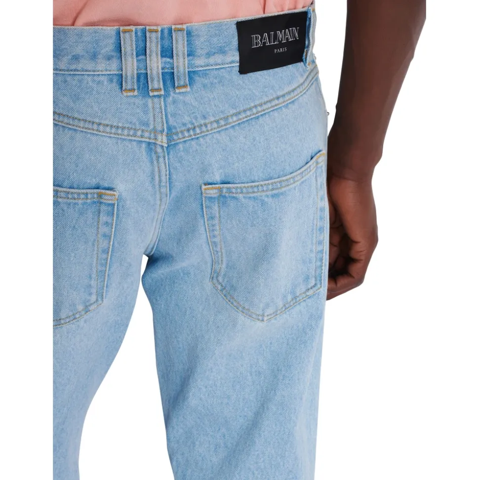 Jeans in denim regular fit blu chiaro