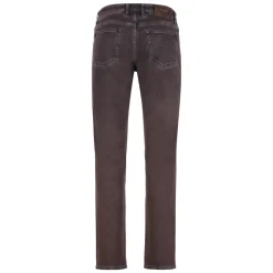 Jeans Regular Fit con logo in pelle