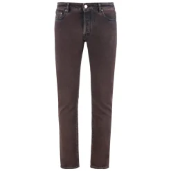 Jeans Regular Fit con logo in pelle