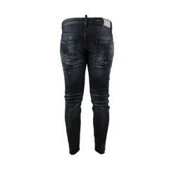 Jeans Skater Ripped Leather Wash