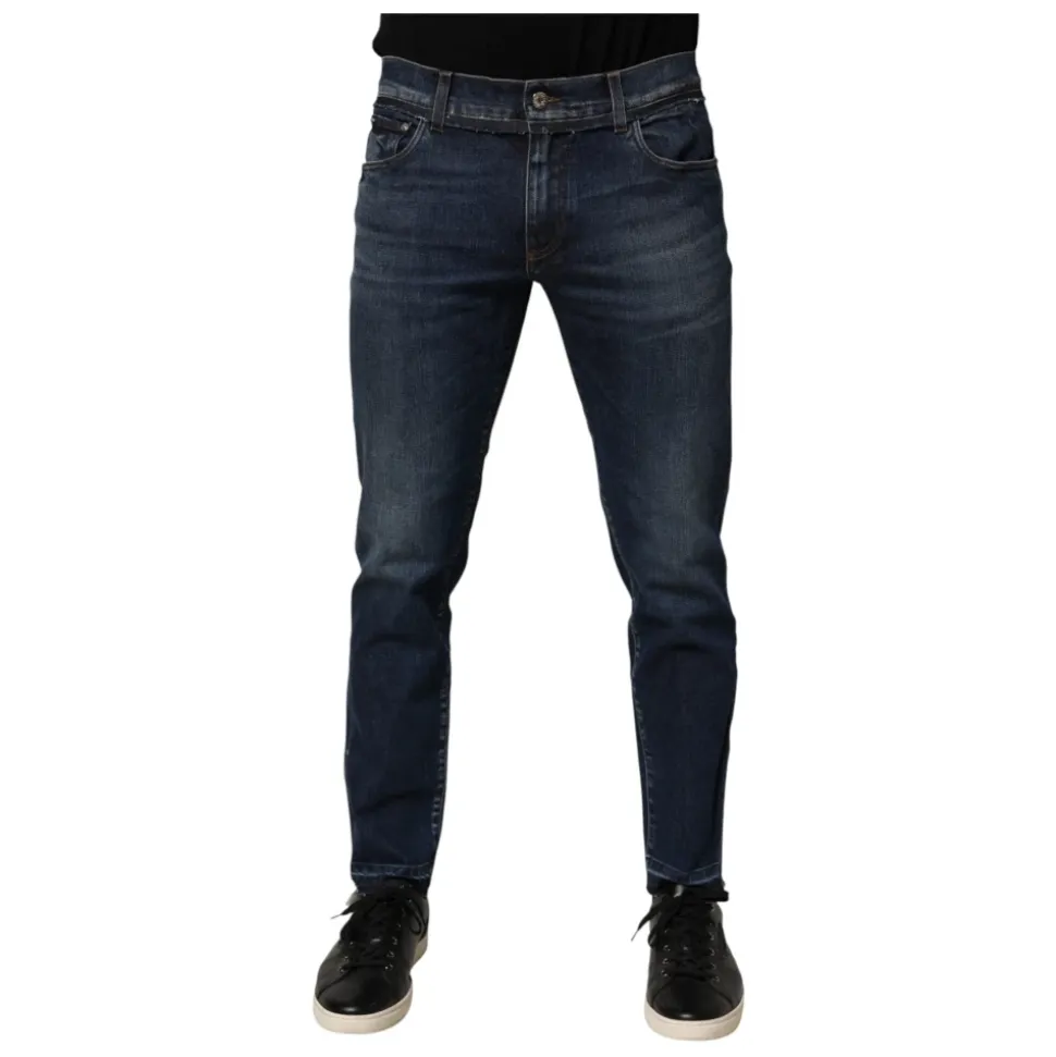 Jeans Skinny Elasticizzati in Cotone