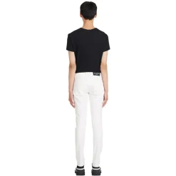 Jeans Slim-fit con Ginocchia a Coste