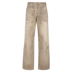Jeans vestibilità ampia in denim Beige Wash