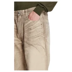 Jeans vestibilità ampia in denim Beige Wash