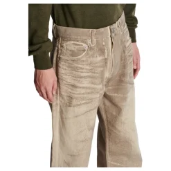 Jeans vestibilità ampia in denim Beige Wash