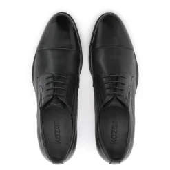 Kazar Scarpe stringate da uomo derby in pelle nera con puntale