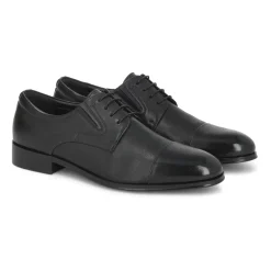 Kazar Scarpe stringate da uomo derby in pelle nera con puntale