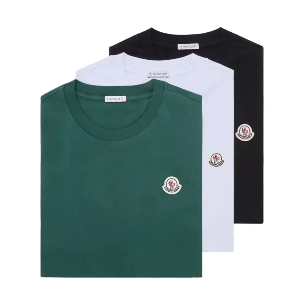 Logo Patch Cotton T-Shirt Pack of Three