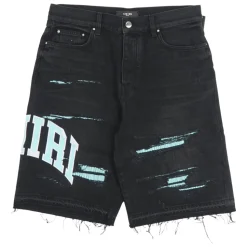 Logo Varsity Denim Bermuda Shorts