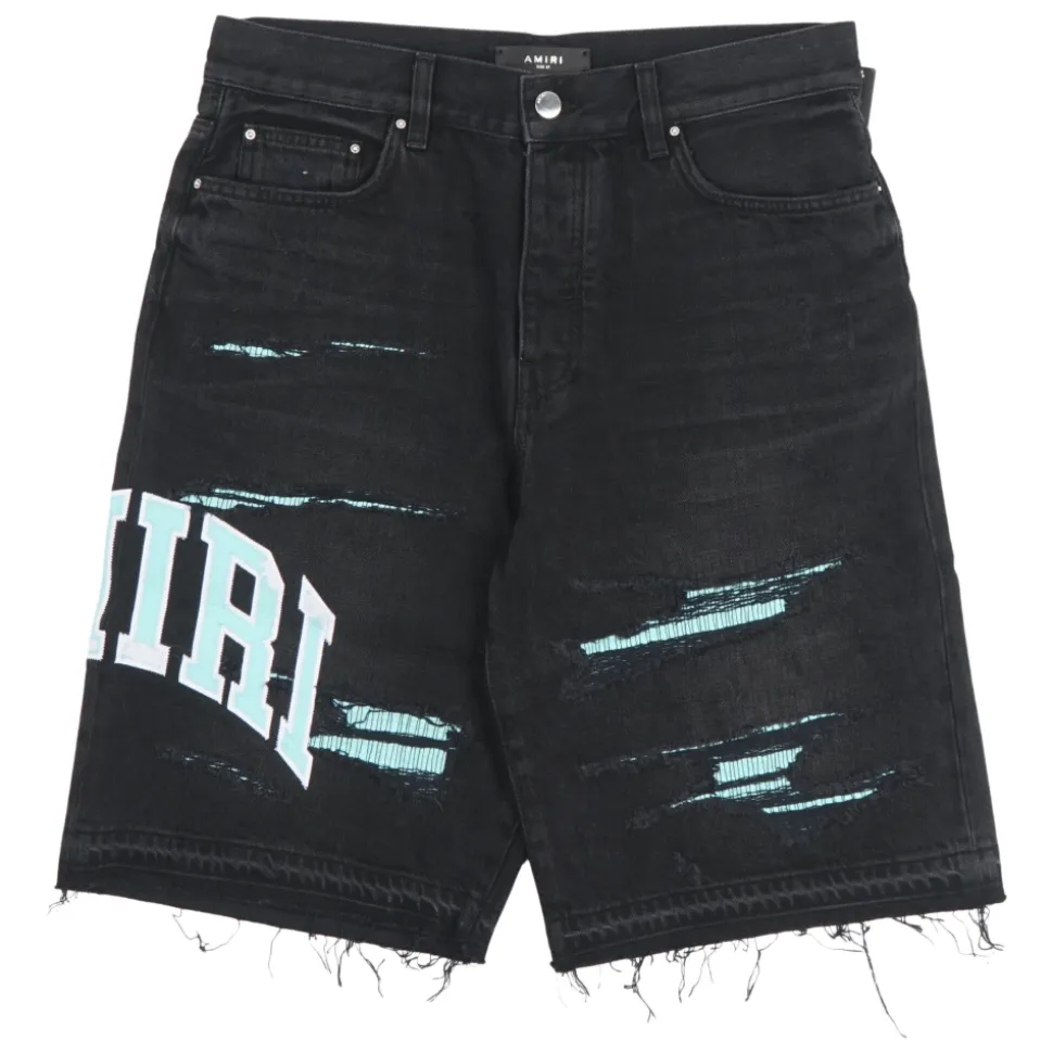 Logo Varsity Denim Bermuda Shorts