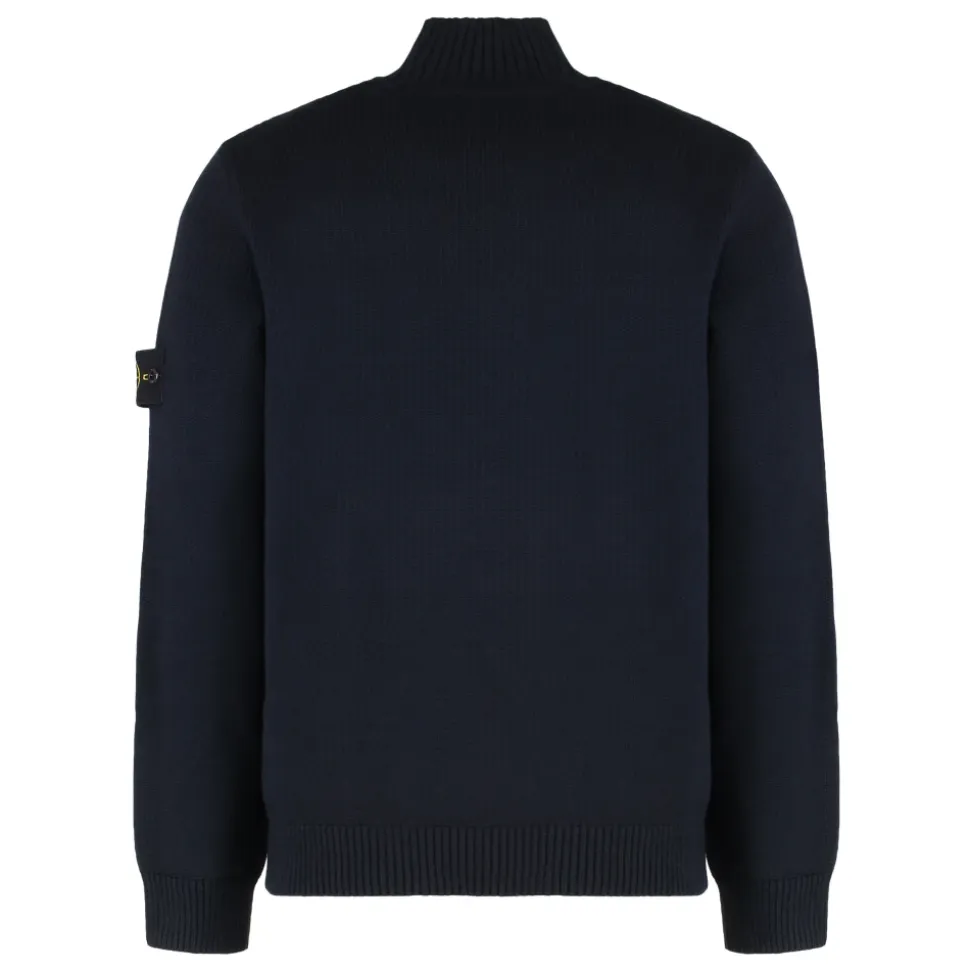 Maglione a Collo Alto con Rifiniture a Costine