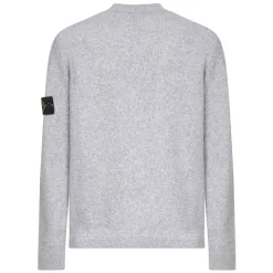Maglione a Girocollo a Coste in Grigio