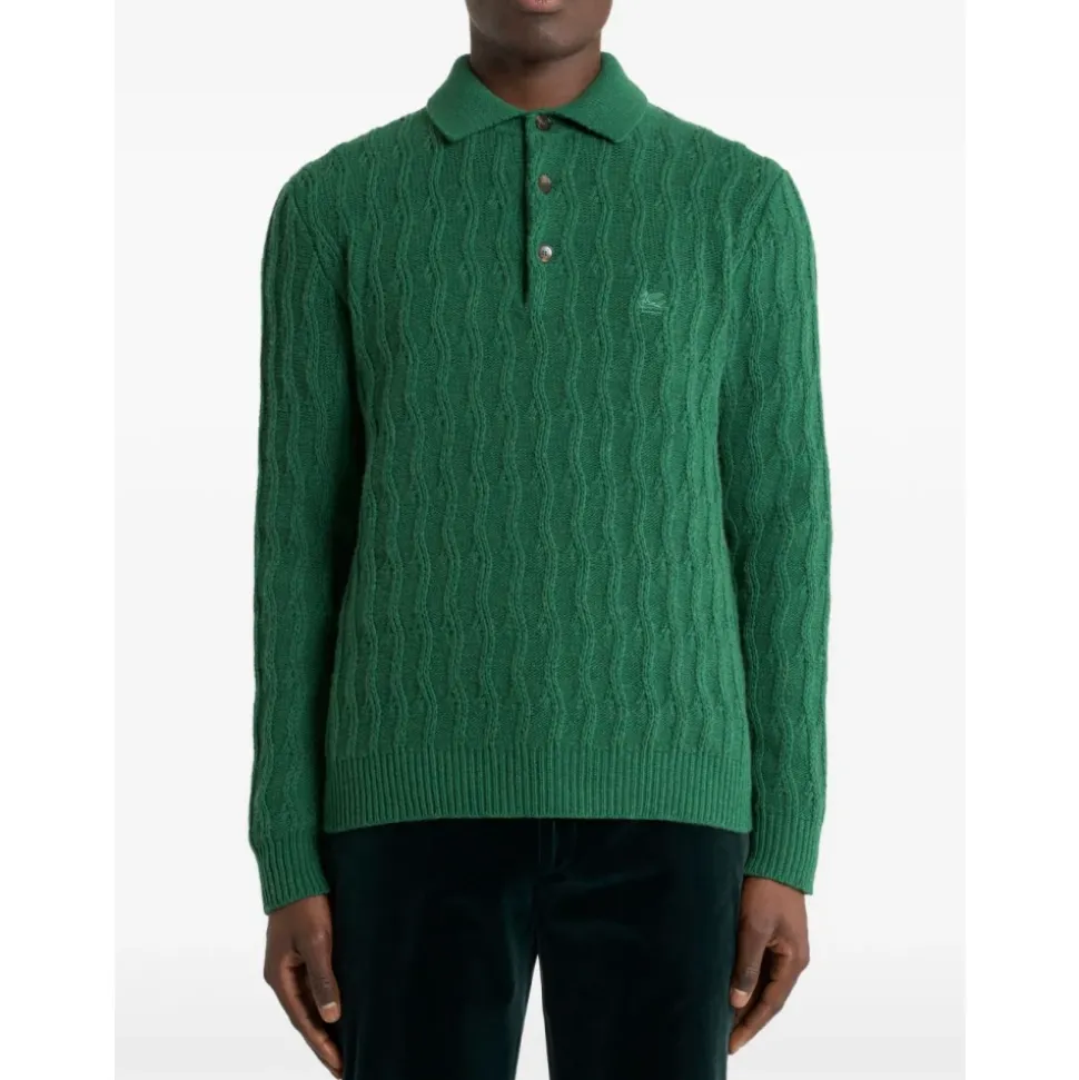 Maglione in cashmere con colletto polo