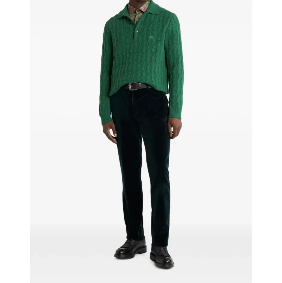 Maglione in cashmere con colletto polo