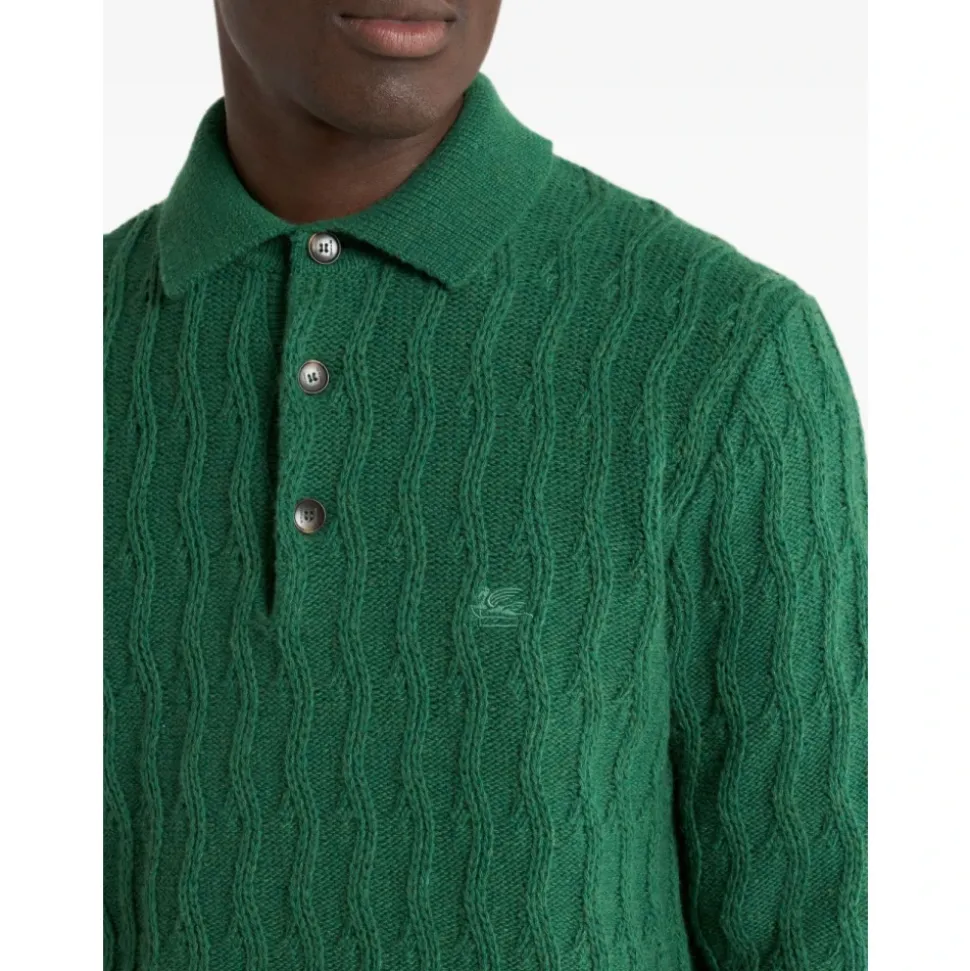 Maglione in cashmere con colletto polo