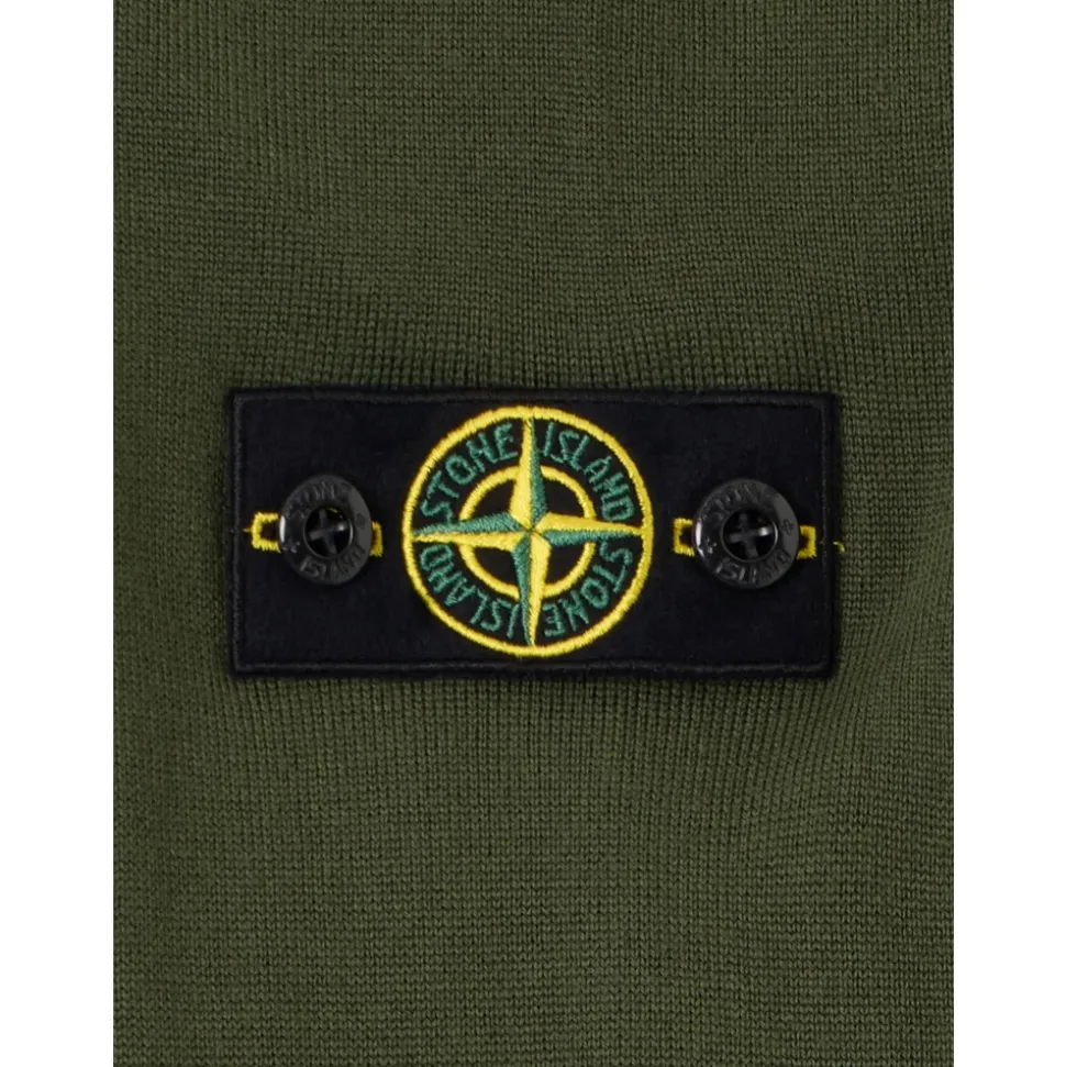 Maglione in Lana con Collo Alto e Patch Logo