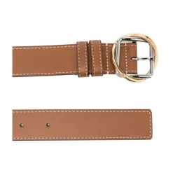 Marrone fibbia argento fori cintura