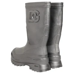 Metallic Silver Pull On Rain Boots