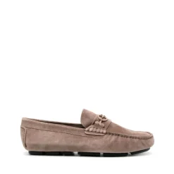 Mocassini eleganti beige in pelle di mucca