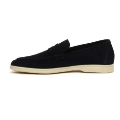Mocassino in Pelle Scamosciata Blu