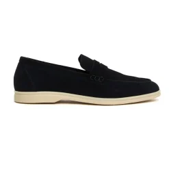 Mocassino in Pelle Scamosciata Blu
