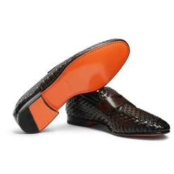 Mocassino Intrecciato in Pelle