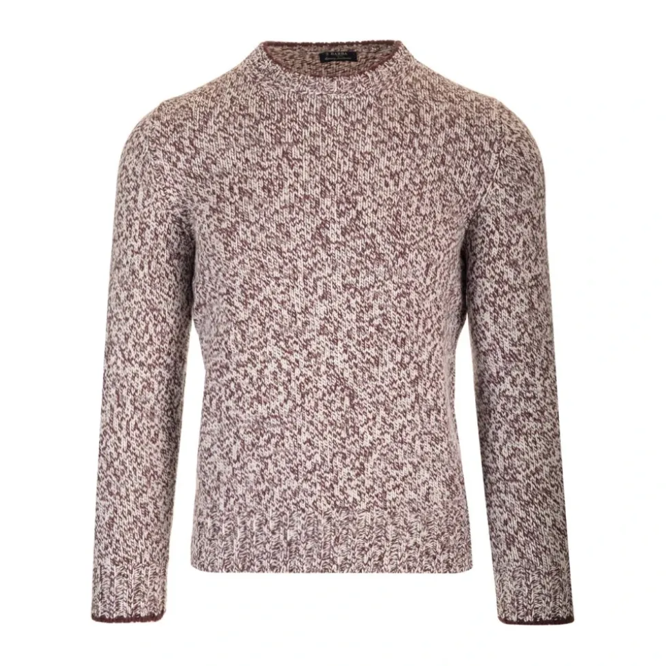 Moulinè wool crewneck sweater