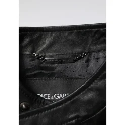 Nera Sheep Pelle Biker Giacca Zip