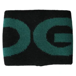 Nero Verde Bracciale in Lana con Logo