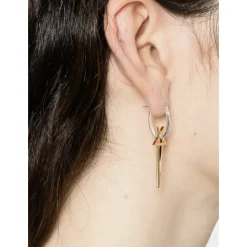 Orecchino Pentagramma Oro/Argento