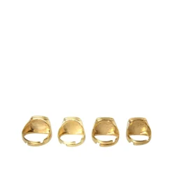 Oro Ottone Smalto Set di 4 Anelli