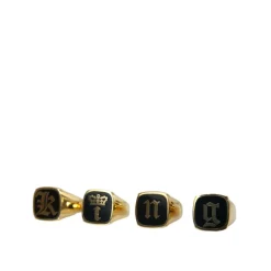 Oro Ottone Smalto Set di 4 Anelli