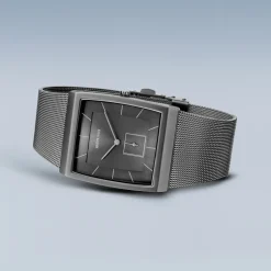 Orologio da Uomo Bracciale Milanese Acciaio Inossidabile Vetro Zaffiro 41mm Grigio 16033-377