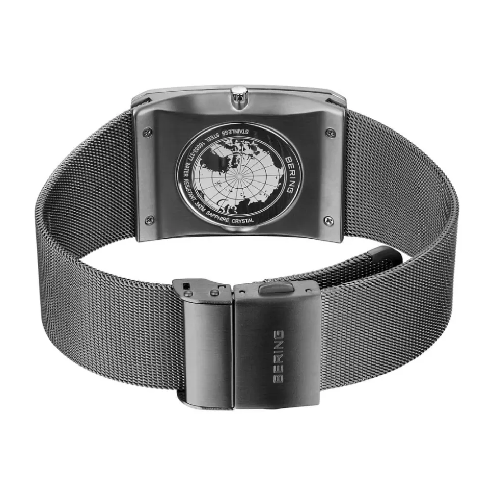 Orologio da Uomo Bracciale Milanese Acciaio Inossidabile Vetro Zaffiro 41mm Grigio 16033-377
