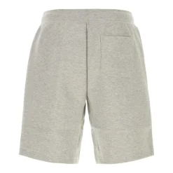 Pantaloncini Bermuda in Twill di Misto Cotone a Gamba Dritta