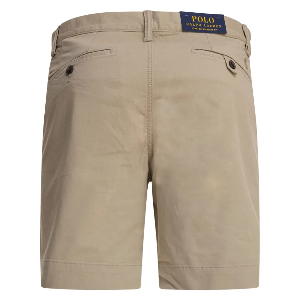 Pantaloncini Chino Elasticizzati a Gamba Dritta