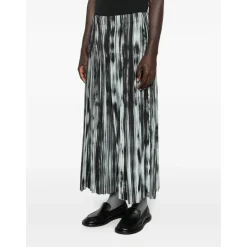 Pantaloni a Righe con Pennellate